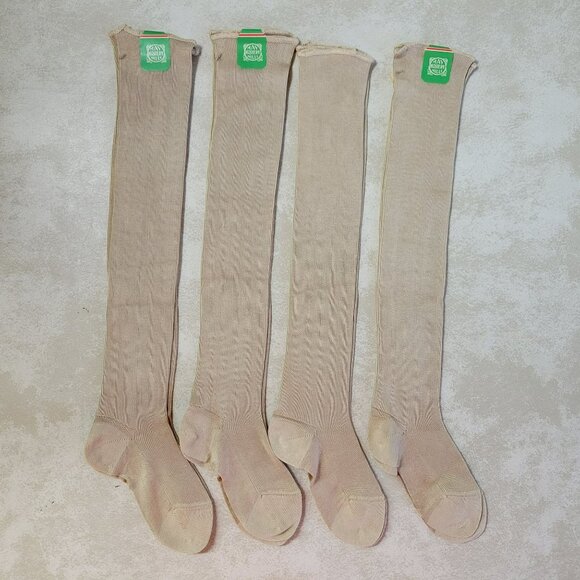 Vintage Children's Long Stockings 4 Pairs Mayknit Hosiery Rayon & Cotton 6 1/2 D - Picture 13 of 16